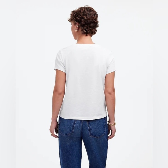 Madewell | 2023 Relaxed Classic 100% Cotton White V-Neck Tee Size Large - Picture 3 of 12
